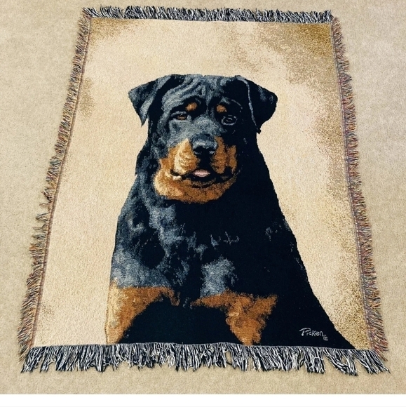 Linda Picken Rottweiler 50"x60" Tapestry Throw Blanket - Picture 1 of 7